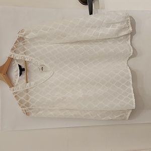 NWT Banana Republic‎ Long Sleeve Sheer White Blouse size M